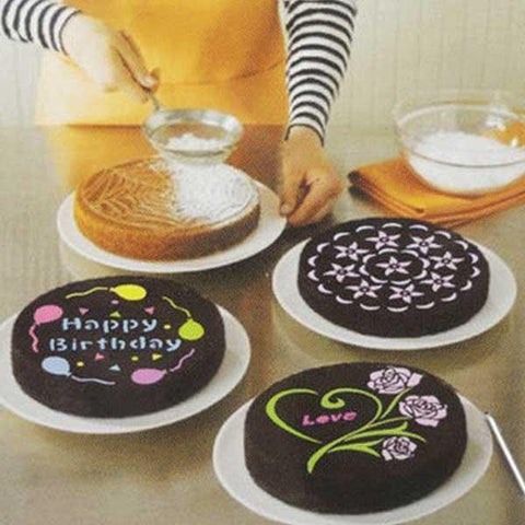 3 Sets - 8\" Cake Stencils, Spray Mould, Fondant Decorating Sugarcraft Mold