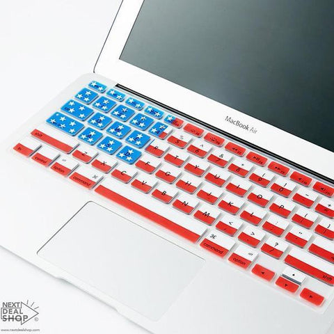 2 Pcs American Flag MacBook (13\" \/ 15\" \/ 17\" ) Silicone Keyboard Cover